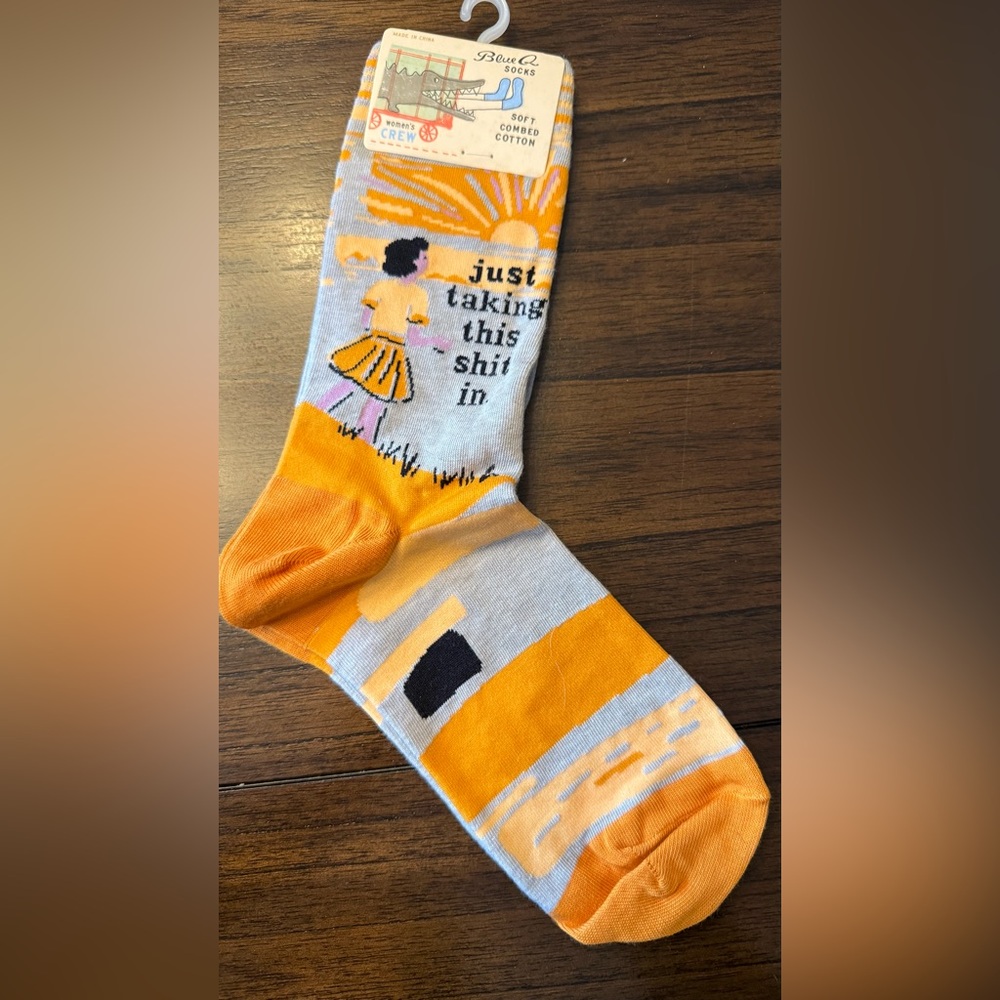 NWT Blue Q Women’s Crew Socks - Just Taking this S# in